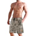 thumbnail image 2 of Dailycode Men's Quick Dry Swim Trunks Beach Shorts Casual Summer Board Shorts with Pockets, Terrazzo Floor, 2 of 8