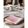thumbnail image 6 of Snowflakes Christmas Cloth Napkins Set of 6 Reusable Dinner Napkins, Pink Xmas Winter Vintage Cocktail Napkin Washable Table Napkins for Wedding/Holiday Party/Baby Shower 20"x20", 6 of 7