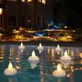 thumbnail image 4 of HIDAWN 12 Pack Waterproof Flameless Floating Tealights, Water Activated LED Fake Tealights Candle, Battery Operated Floating Tea Lights Candles-Warm Yellow, 4 of 9