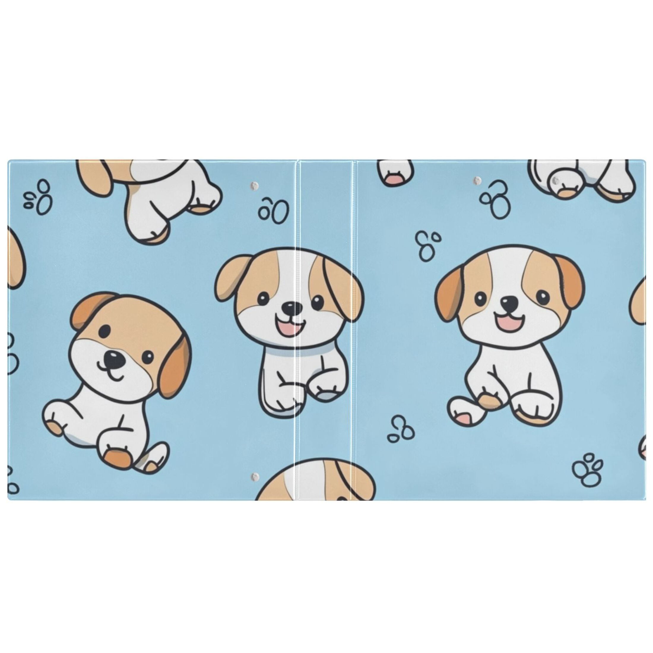 Cute Puppy 3 Ring Binders 1.5 inch Hardcover File Folders with Interior Pockets A4 Size Organizer for School Office Hospital
