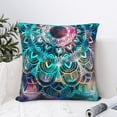 thumbnail image 4 of Pofeuu Watercolor Mandala Print Double-sided plush pillowcase Square Throw Pillow Covers Pillows Cover for Living Room Bedroom Sofa Couch Cushion Cover（No pillow core）-24"x24", 4 of 7