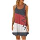 thumbnail image 1 of Vestido de Verano para las Mujeres Impreso sin Mangas Cuello Redondo, Suelto de Rodilla de Longitud Vestido Casual para la Primavera, 1 of 4