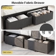 thumbnail image 3 of Kbun Queen Bed Frame with 2 Drawers and Upholstered Headboard, Outlets and LED Lights, Heavy Duty Metal Platform with Storage Space Under Frame, No Box Spring Needed, Noise Free, Gray, 3 of 8