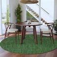 thumbnail image 4 of Dark Green 8ft Round Rug, Farmhouse Burlap Solid Green Color Modern Linen Texture Non-Skid Rubber Backing Large Area Rugs - Living Room Bedroom Home Office, Indoor Floor Mat Carpets Washable Rug, 4 of 9