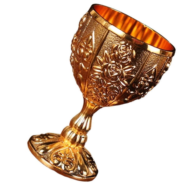 Yuarrent Copa de vino Copa de vino en relieve Copa elegante Vaso de vidrio Organizadores de utensilios de cocina calabaza dorada