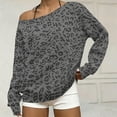 thumbnail image 3 of 2026 Leopard Sweatshirt for Womens Off The Shoulder Oversized Tops, M, 3 of 5