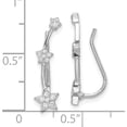 thumbnail image 5 of Sterling Silver Rhodium-Plated Cz Star Ear Climber Earrings (20.07 X 5.26) Made In China qe15064, 5 of 5