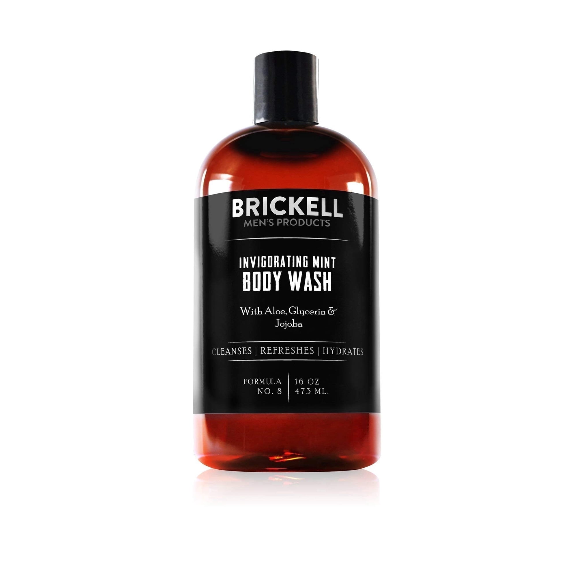 Brickell Men's Invigorating Body Wash for Men, Deep Cleaning Shower Gel with Aloe, Jojoba, and Vitamin E, Scented (Invigorating Mint, 16 oz)
