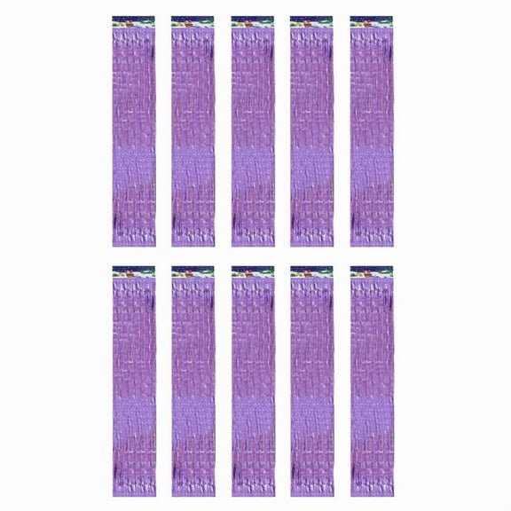 Pack of 10 Christmas Laser Fringe Garland Shimmering Tinsel Trim for Holiday Tree Door Window Decoration Durable PET Material