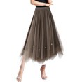 thumbnail image 2 of Women Mid Length Skirt Dance Party A Line High Waisted Skirt Holiday Party Pleated Half Skirts plus Size Mini Skirts Long Pleated Skirts for Women Winter Skirts for Women Sweat Skirt Mesh Skirt Flare, 2 of 6