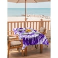 thumbnail image 2 of Outdoor Tablecloths with Umbrella Hole & Zipper, Purple Ombre Rectangle Tablecloth 52x70 Inch, Modern Abstract Tie Dye Painting Art Waterproof Table Cloth, Patio/Pool/Picnic Table Covers, 2 of 8