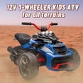 thumbnail image 6 of Jojoka 12V Kids ATV Ride On Car, 2024 New Battery Powered Ride on Toys, 3 Wheelers Off-road Electric Vehicle with Bluetooth Audio,High/Low Speed, LED Headlights, Battery Indicator & Radio, Blue, 6 of 8