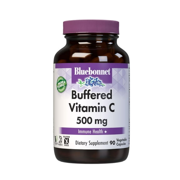 Bluebonnet Nutrition Buffered Vitamin C 500mg Vegetable Capsules, 90 Count