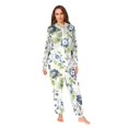 thumbnail image 2 of FORMRS Onesies Pajama for Adults Unisex Hoodie Winter Jumpsuit One Piece Sleepwear, Sizes S-2XL, Light Floral Pattern, 2 of 7