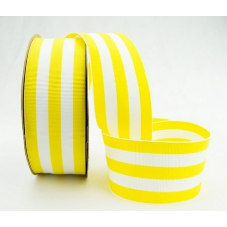 Stripe Ribbon Strap Ribbon Bazaar Grosgrain Mono Stripes 3/8 inch Yellow 20 yards 100% Polyester Ribbon ()