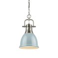 thumbnail image 2 of Golden Lighting 3602-S PW-SF Duncan Pendant, Pewter with Seafoam Shade, 2 of 2