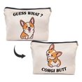 thumbnail image 1 of Bolsa de cosméticos IWXYI Corgi, tela de lino para perros, 25 x 19 cm, 1 of 5