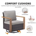 thumbnail image 5 of PARKWELL 4-Piece Outdoor Swivel Gliders Rocker with Soft Cushions,Ottoman Seat Foot Rest,All-Weather Wicker Patio Conversation Seating Furniture Set for Deck or Garden,Gray, 5 of 10