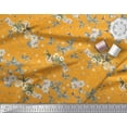 thumbnail image 3 of Soimoi Poly Georgette Fabric Leaves,Moth & Magnolia Floral Print Sewing Fabric Yard 52 Inch Wide, 3 of 3