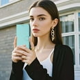 thumbnail image 5 of ELEHOLD For Apple iPhone 16 Flip PU Leather Wallet Case with Credit Card Slot RFID Blocking Kickstand Shock-Absorbent TPU Magnetic Protective Cover With Lanyard ,Mint, 5 of 12