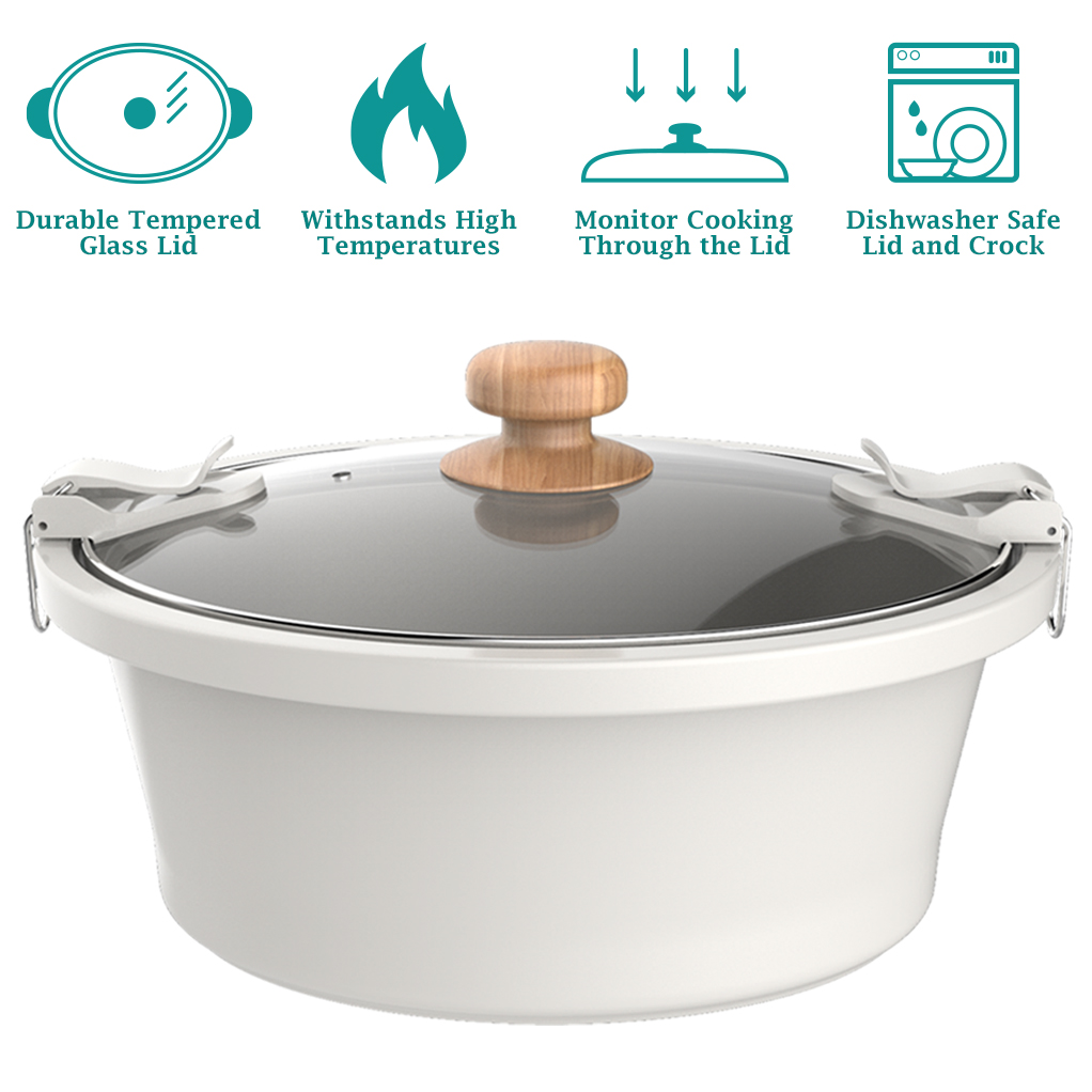 The Pioneer Woman 6-Quart Slow Cooker, Linen Speckle photo 6