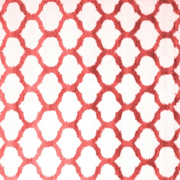 Ahgly Company Indoor Square Trellis Red Contemporary Area Rugs, 4' Square