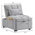 thumbnail image 5 of 4 in1 Multi-Function Single Sofa Bed with Storage Pockets,Tufted Single Pull-out Sofa Bed with Adjustable Backrest and Pillows ,Convertible Chaise Lounge, 5 of 14