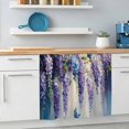 thumbnail image 6 of Purple Lavender Small Sink Skirt 10"Wx11"L,Dustproof Under Sink Curtain with Self Adhesive Tape,Butterfly Flower Abstract Brush Artwork Cabinet Curtain Cover for Bathroom Vanity,Kitchen Storage Shelf, 6 of 9