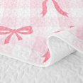 thumbnail image 5 of Manfei Cute Ribbon Bow Bed Spread Queen for Girls,Teens Female Geometric Plaid Bowknot Queen Coverlet Set, 5 of 7