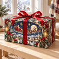 Snowy Pattern Paper Wrapping Paper Retro Snow Village Pattern Paper for Holiday Gifts ...