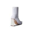 thumbnail image 5 of Schutz Marila White Pull On Stretchy Block Heel Pointed Toe Fashion Mesh Boots (White, 5.5), 5 of 5