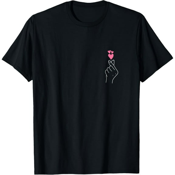 Finger Heart K-Pop Fan Cute Korean Music Kawaii Merch T-Shirt
