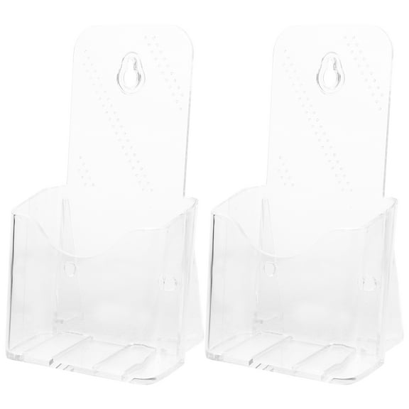TABLZONE Tabletop Pamphlets Holder Transparent Acrylic Wall Mountable 2Pcs 7.9x4.4x3.1in