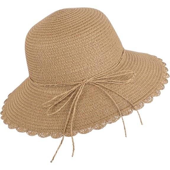 Yazoeia Chapeau de Plage en Paille Floppy Protection UV Chapeau de Soleil Pliable Pliable Enroulable Voyage d'Été Extérieur UPF 50+ CJC912-151280