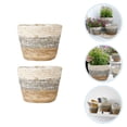 thumbnail image 3 of 2Pcs Planter Woven Baskets for Plants 15.7x15.7x4.7in Inverted Cone Gray Multi Color Natural Design, 3 of 9