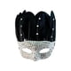 thumbnail image 1 of Máscara de diamantes de imitación de plumas brillantes, máscara de media cara, accesorios creativos para disfraces, máscara de para puesta, 1 of 9
