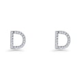 thumbnail image 2 of Initial Letter D Stud Earrings Cubic Zirconia 925 Sterling Silver 6.5mm, 2 of 6