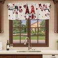 thumbnail image 6 of Valentine's Day Curtain Valances for Windows, Kitchen Valance Window Treatments Panel 2 Pack, Red Gnomes Love Balloon Birds Trees Rod Pocket Short Curtains for Bathroom Bedroom 60 x 18 Inch, 6 of 8