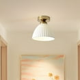 thumbnail image 1 of SHEIGUANNI Gold Ceramic Ceiling Light for Corridor, Balcony & Entrance - Wrought Iron Base, Energy-Efficient​​, 1 of 7