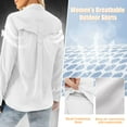 thumbnail image 4 of FEN AI Work Wear for Women White Button Up Shirts Long Sleeve Tops Casual Outfits 50+ UV Sun Protection Hiking Fishing Blouse, 4 of 10