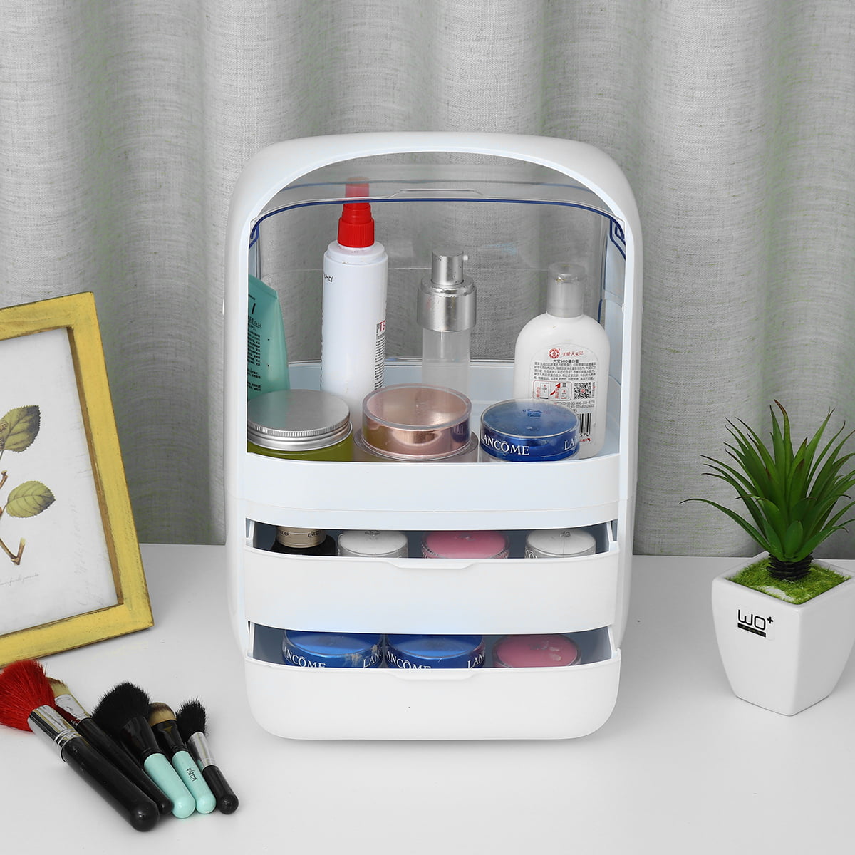 Big Transparent Plastic Storage Bins with Lid Plastic Storage Boxes with  Handle Water-Proof Moisture-Proof - China Sundries Desktop Food Fruit  Container and Cosmetic Organizer Lid Plastic Storage Box price