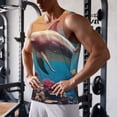thumbnail image 5 of Logiee Underwater Plant Dolphin Print Men's Workout Tank Top,Quick Dry Workout Tank Top,Gym Muscle Tee,Fitness Bodybuilding Sleeveless T Shirt-Large, 5 of 7