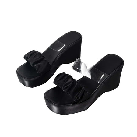 

Youmylove Women Sandals Hollow Casual Slippers High Heeled Slippers Retro Sandals Summer Comfy Daily Simple Walking Footwears