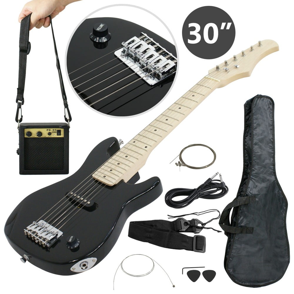 SONGMY Pink 30" Electric Guitar with 5W Amp, Kids Electric Guitar Starter Kit with Guitar Strap, Beginners Gig Bag Case