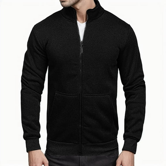 ZRBYWB Sweatshirts For Men Men Cardigan Sweatshirt Zip Up Jacket High Neck Lightweight Sueter Para Hombres Fashion Sweatshirt