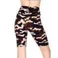 thumbnail image 3 of Women's Camouflage Printed 3 inch Wide Waistband Biker Leggings Bike Shorts (Play-do Olive Camo), 3 of 6