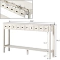 thumbnail image 2 of Retro Console Table, Rustic Entryway Table 60" Long Sofa Table with Storage Drawers and Bottom Shelf for Living Room, Entrance, Foyer, Antique White, 2 of 7