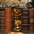 thumbnail image 3 of MOJINO Book Nook Kits for Adults - DIY Miniature House Kit doll house 3D Puzzle with LED Light for Adults,Teens,Tiny House Bookshelf Decor Creative Gifts for Family, Friends(Quiet Cafe), 3 of 4