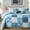 Patchwork-Navy Blue, variant on Exclusivo Mezcla 3-Piece Patchwork Queen Comforter Set, Microfiber Bedding Down Alternative Comforter for All Seasons with 2 Pillow Shams, Grey