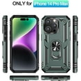 thumbnail image 3 of Phone Case for iPhone 14 Pro Max Case, [ Military Grade ] Shock-Absorption Bumper Cover Anti-Scratch Case with Ring Car Mount Kickstand for iPhone 14 Pro Max 6.7" - Teal, 3 of 12